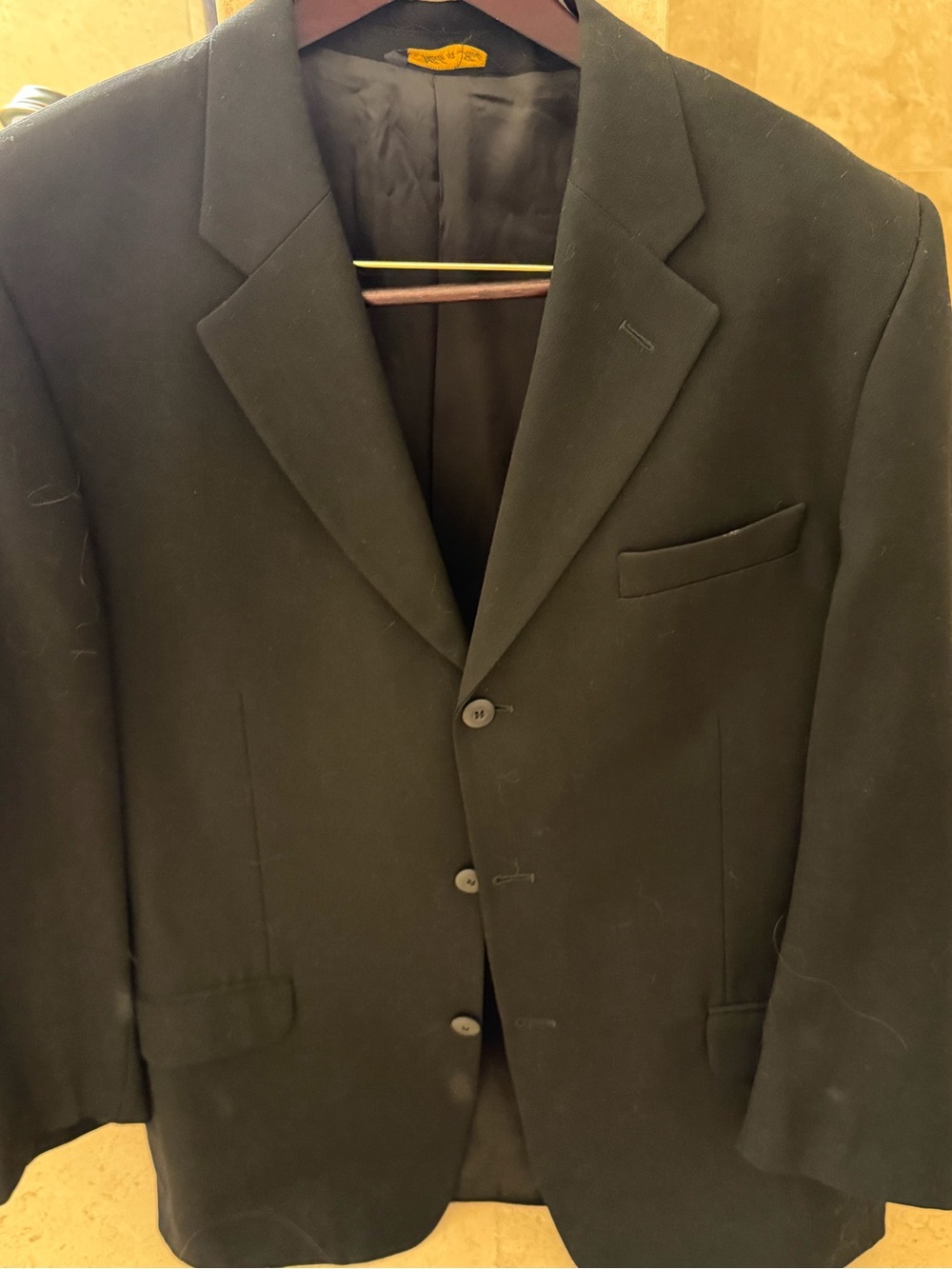 Bachrach Men’s 44 Black Blazer Sport Coat, Made in Italy